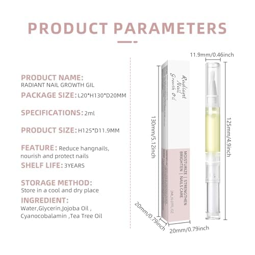 Cuticle Oil Pen - Nail & Cuticle Care with Vitamin E & Jojoba, Moisturizing & Softeningfor Dry Cuticles, Easy Brush Applicator for At-Home & On-the-Go Nail Care