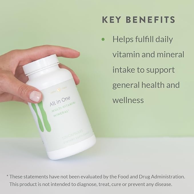 Holistic Health All in ONE Multi Vitamin and Mineral for Antioxidant Boost, Multi Minerals Supplement for Supporting Methylation and Immunity Boost, 120 Capsules