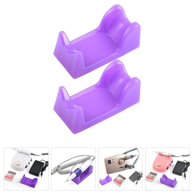 Beaupretty Pedicure Tools 2Pcs Nail Art Electric Polisher Handle Rack Soft Nail Polish Bottle Holder Electric Nail Drill Holder Bracket for Nail Salon Home Nail Drill Bits