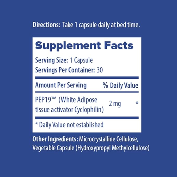 PEP19 Sleep Aid Peptide Supplement – Supports Deep, Restful Sleep, Non-Habit Forming, 30 Capsules