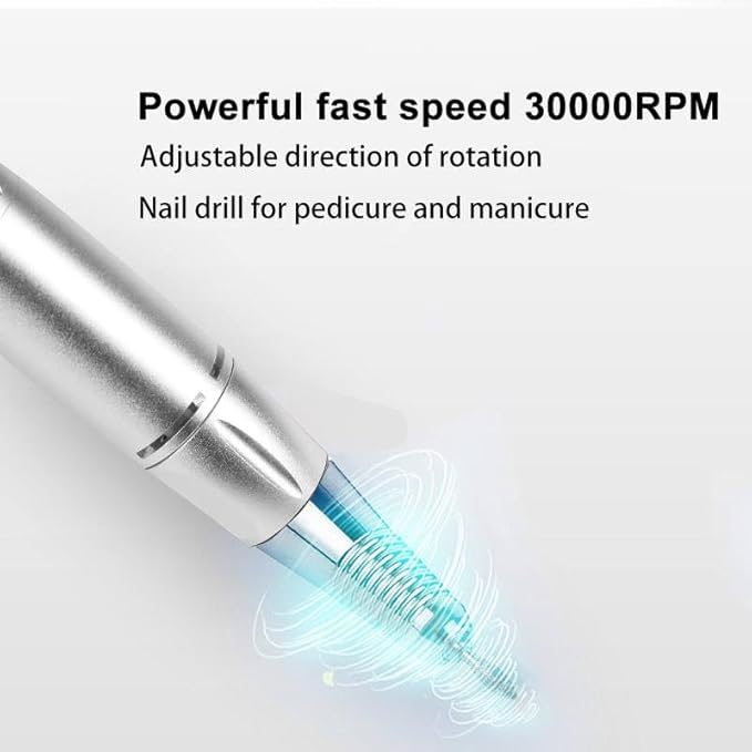 Low Noise Rechargeable Nail Table Dust Collector Professional Powerful 4in1 80W 30000RPM Nail Dust Collector for Salon, White