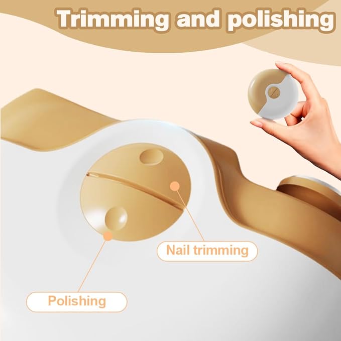 2 in 1 Electric Polishing Automatic Nail Clippers, 2025 New Electric Nail Trimmer with 2 Adjustable Speeds Automatic Electric Nail Clipper with Polishing for Seniors Adults Kids (White)