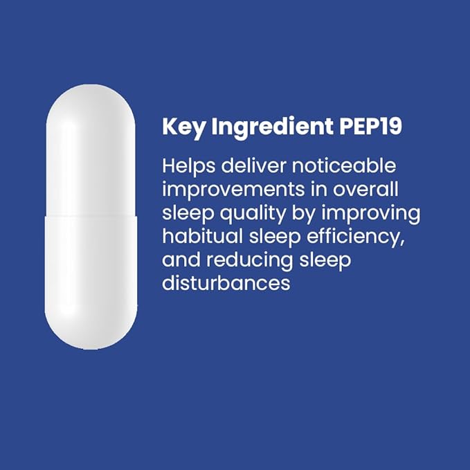 PEP19 Sleep Aid Peptide Supplement – Supports Deep, Restful Sleep, Non-Habit Forming, 30 Capsules