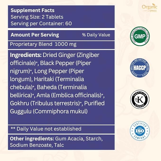 Gokshuradi Guggulu 120 Tablets - May Support Urinary, Bladder Health* - Ayurvedic Formulation - Certified and Vegetarian (1)