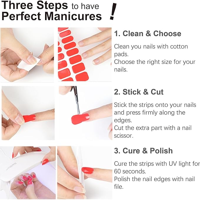 Semi Cured Gel Nail Strips, 20pcs Glazed Donut Milky, Pearl White Gel Nail Stickers for Home Nails DIY