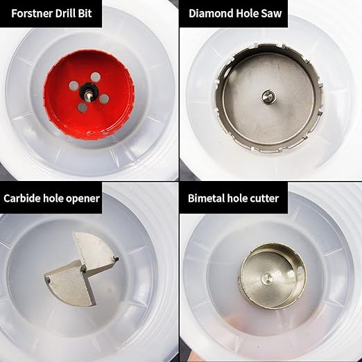 108mm Hole Saw and Hole Saw Accessories Dust Bowl 2PCS Set,LAIWEI Hole Saw dust Collector for All Hole saws up to 125mm Cutting Diameter