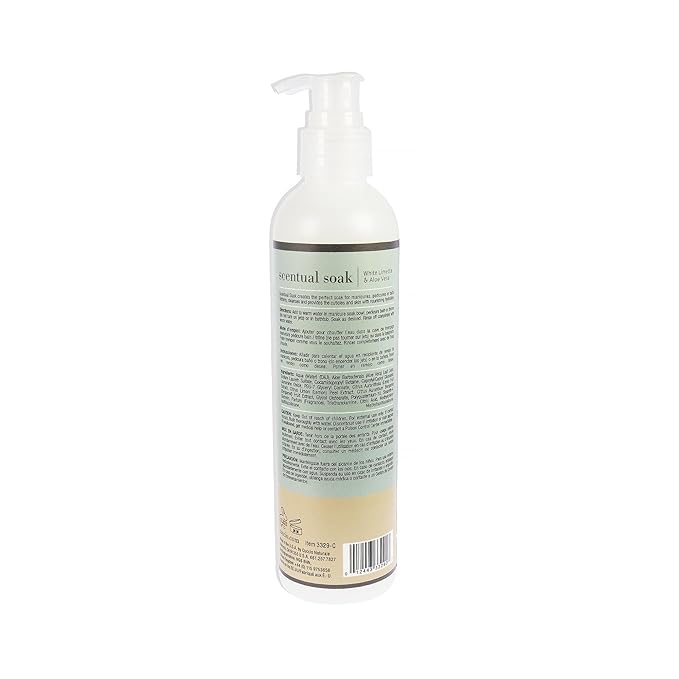 Cuccio Naturale Scentual Soak - Creamy, Liquid Wash For Mani-Pedi - No Parabens - Soften, Cleanse, Hydrate Skin - Anti-Aging Solution - Use On Hands, Body And Feet - White Limetta And Aloe Vera - 8 Oz
