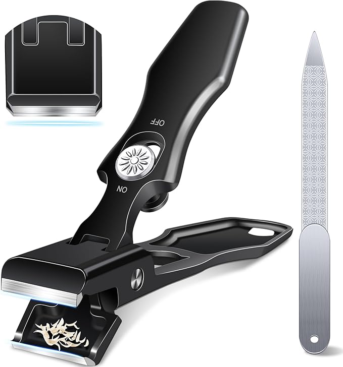 German Nail Clippers for Men Thick Nails,Upgrade Straight Toenail Clippers for Seniors with Wide Opening,Large Heavy Duty No Splash Ingrown Fingernail Clipper Nail Cutter with Catcher