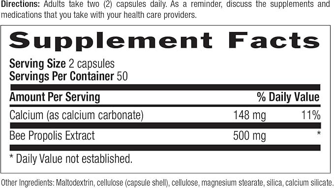 Country Life - Pure Bee Propolis Caps, 500 mg - 100 Vegetarian Capsules