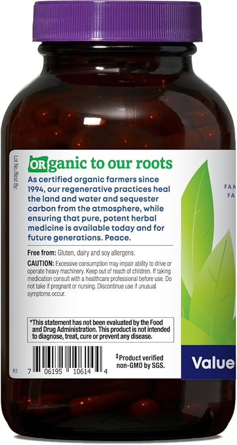 Oregon's Wild Harvest Muscle Relax Herbal Supplement Vegan Capsules with Valerian, Hops and Skullcap - USDA Certified Organic - 180 Count