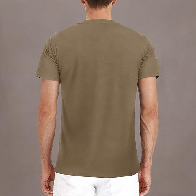 Lexiart Mens Fashion Henley Shirts Long Sleeve Button Cotton T-Shirt with Pocket