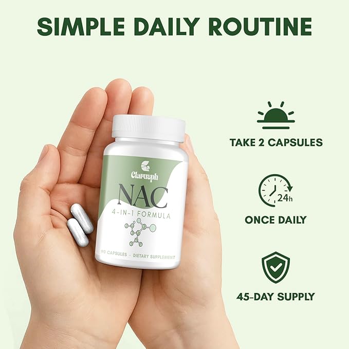 High Dose NAC Supplement 1200mg | N-Acetyl Cysteine Amino Acid Supplement for Respiratory | Antioxidants Supplements for Overall Well-Being | 90 Capsules