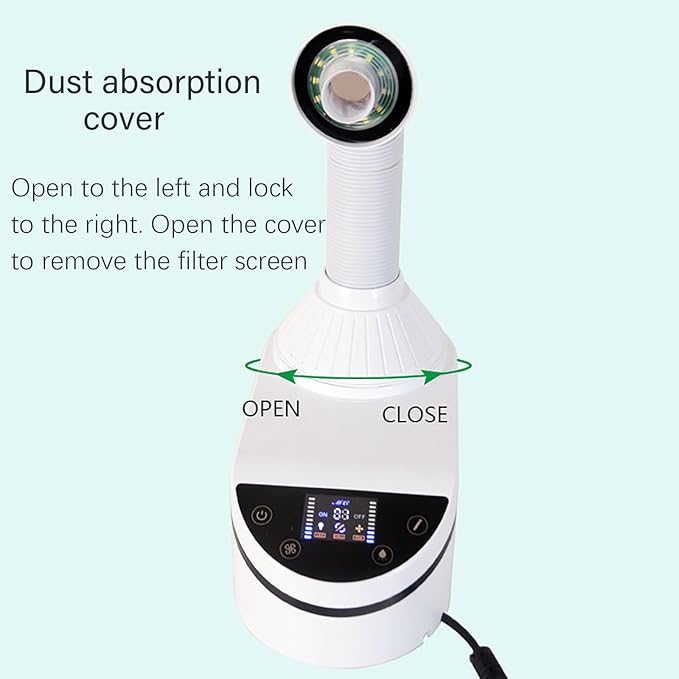Nail Dust Collector 230W with LED Light and Polishing Drill 100-230V Multifunctional Nail Dust Extractor for Acrylic Gel Nails Polishing, Nail Salon (The machine with polishing drill)