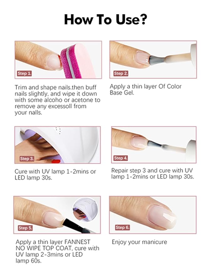 Hema Free Rubber Base Builder Gel, Pink Gel Nail Polish, 15ml Summer French Manicure Varnish Curing Nails Strengthener Soak Off Gift for Womens
