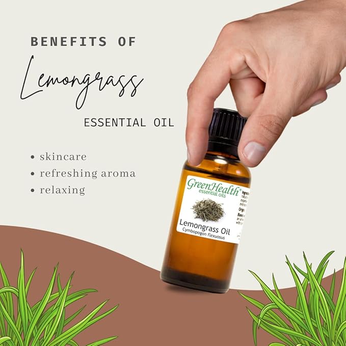 GreenHealth Lemongrass Essential Oil 1 Gallon β Wholesale Bulk Size | 100% Pure & Uncut | Natural Steam Distilled Oil for Candle Making, Cleaning, Air Care & More