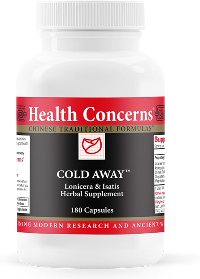 Health Concerns Cold Away – Lonicera & Isatis Herbal Supplement for Immune Support & Respiratory Health – Herbal Cold Help - Japanese Honeysuckle & Isatis Leaf Extract - 180 Capsules