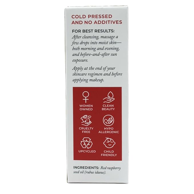 Pure Red Raspberry Seed Oil – 1 fl oz | Cold-Pressed, Unrefined, Extra Virgin | Grown and Pressed in Washington State