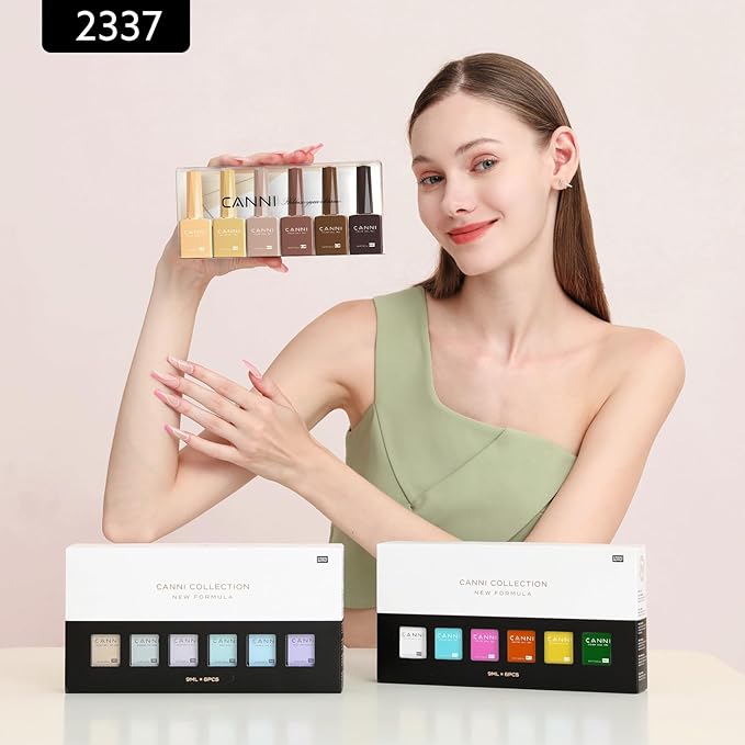 CANNI 6 Colors 9 ML Hema-Free Dark Brown Gel Nail Polish Set, Chocolate Brown Nude Fall Gel Polish Kit, Soak Off LED Nail Gel Manicure Kit DIY at Home Salon Gifts