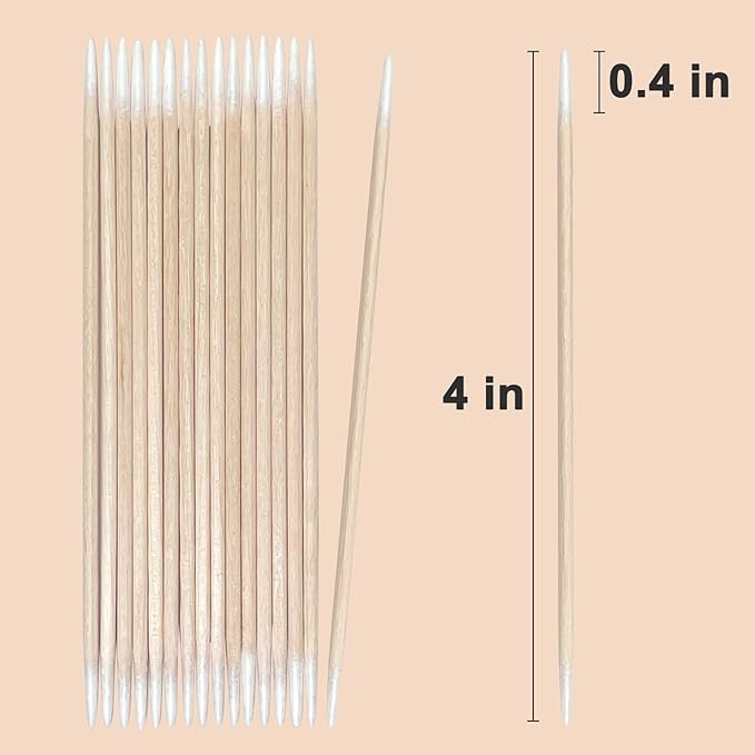 1000 Pcs Double Pointed Cotton Swabs for Nails, 4 Inch Lint Free Microblading Cotton Swab for Makeup, Nail Polish Clean Up Tool, for Beauty, Precision Makeup and Craft Applicators