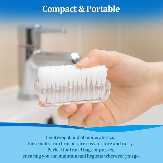 Nail Brushes for Cleaning Fingernails Nail Scrubber Brush Plastic Double-Sided Fingernail Cleaning Brush for Home, Office, Kitchen, Travel, and Gardening for Deep Cleaning (3 Pack)