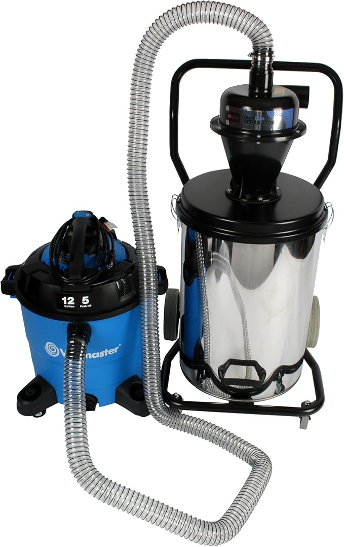 Quick Click Dust Collection Separator, w/ 16 Ft Hose Set and Urethane Ducting Hose