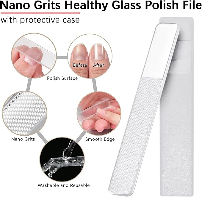 Travel Nail Files for for Thick Toenails, 3.6 Inch Diamond Nail File for Natural Nails, Double Sided 180 Diamond Grits Emery Boards for Men Woman Salon Home Travel (1 PACK-BF01)