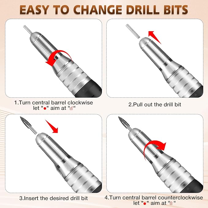 Professional Nail Drill Machine, HoMove 35000RPM Portable Nail Drills, Rechargeable Efile Nails Drill, Low Heat Electric Nail File for Acrylic Gel Nails(Pearl White)