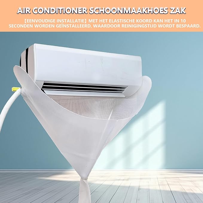 Air Conditioner Cleaning Kit - Ac Split Cleaning Kit, 7-Piece Ac Kit Include Cleaning Cover, 2 Changing Saka, 4 Special Brush, Wall Mounted Dust Washing Protector for Household (White Set)
