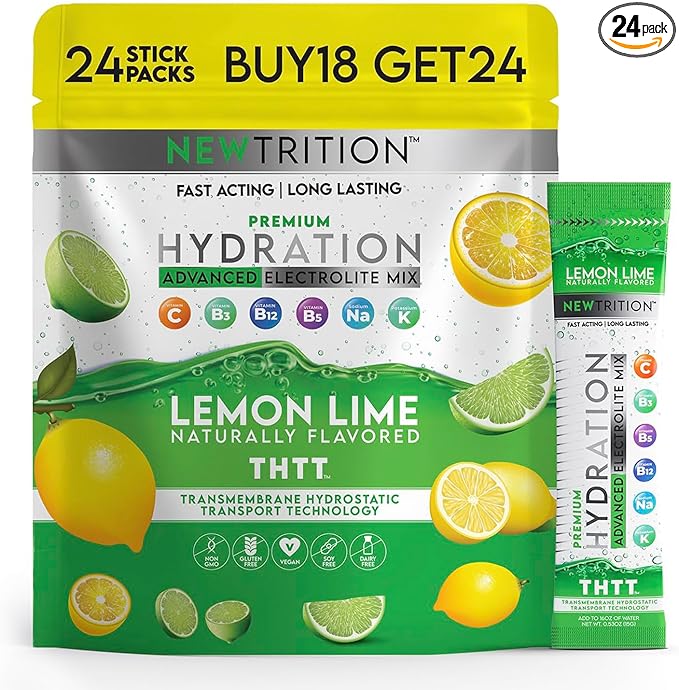 Hydration Powder, Electrolyte Powder Packets, Naturally Flavored Hydrating Packets for Water, Fast Acting Hydrate Electrolytes with Vitamins C & D
