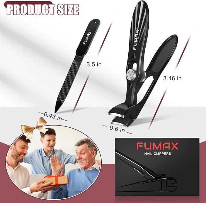 Toenail Clippers for Seniors Thick Toenails with Angled Wide Opening, Large Nail Clippers for Men Thick Nails, Heavy Duty Long Handle Nail Cutter Fingernail Clipper Gifts for Men Women