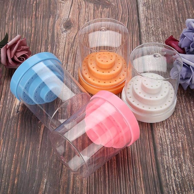 Sonew 48 Holes Nail Drill Holder Professional Nail Art Plastic Drill Stand for Nail Art Drill Bit Organizer Box Holder()