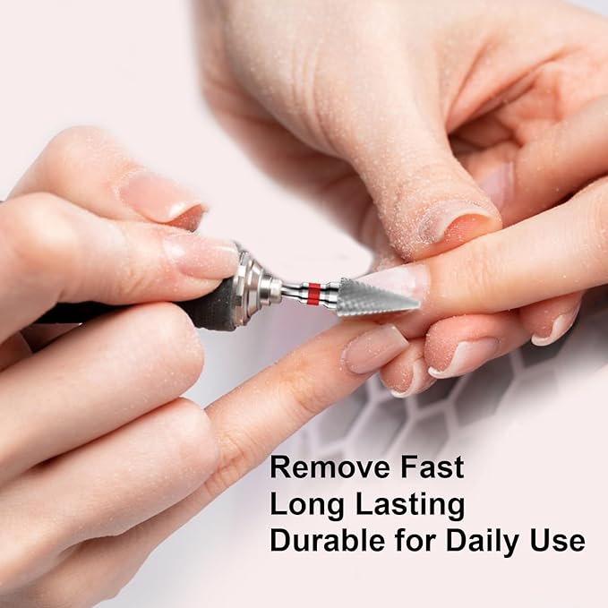 3/32" 2PCS Clean Umberllas Bits Fine Grit Carbide Cuticle Cleaner Bit for Electric Nail Drills – Professional Manicure Tool for Nail Salons and Home Use (F Grit. Silver)