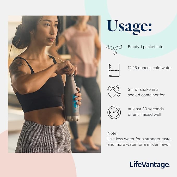 LifeVantage AXIO Regular Energy Drink Powder, Nootropic Supplement, Focus & Mood Support, with L-theanine, Green Tea, B Vitamins, DMAE, Quercetin & Pine Bark, Sour Cherry, 30 Packets