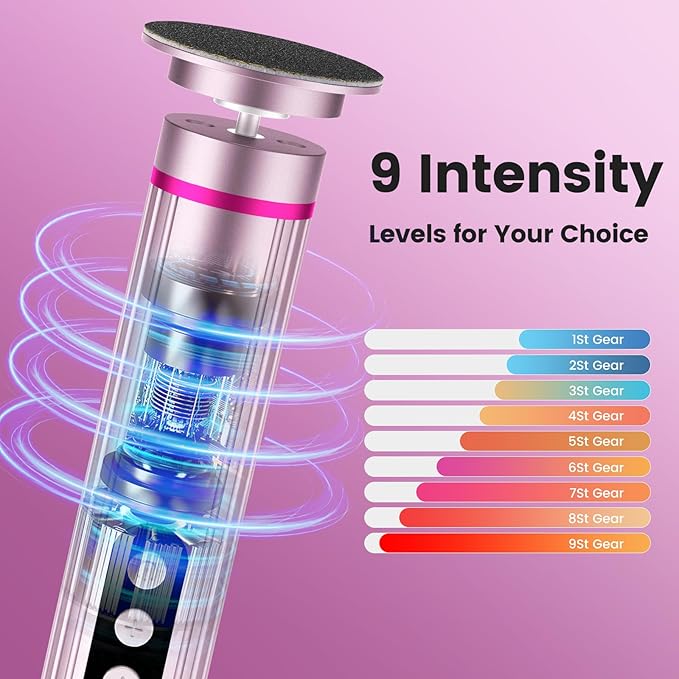 2 in 1 Foot File & Nail Drill, Rechargeable Electric Foot Callus Remover with 9 Adjustable Settings, Digital Display Screen Electric Callus Remover for Feet, Foot Scrubber for Women Men (Light Pink)