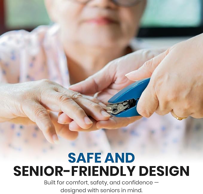 Ergonomic Nail Clippers for Seniors & Adults – Doctor-Designed with Rotating Head for Toes and Fingernail - Durable and Hygienic Stainless Steel