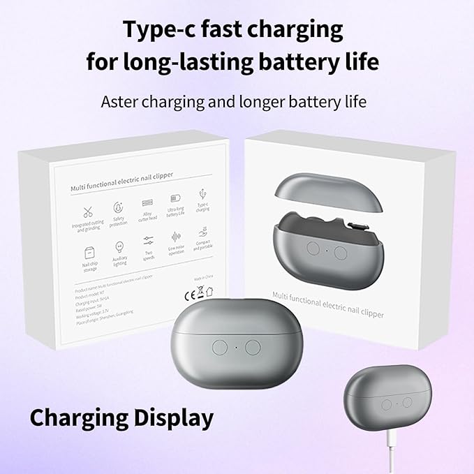 Fanyil Easy Clip Nail Clippers,Electric Nail Clippers for Seniors,Upgraded 3 in 1 Automatic Electric Toenail Clippers for Thick Nails, Nail Care Tool with Led Light,for Seniors Kids Adults (White)