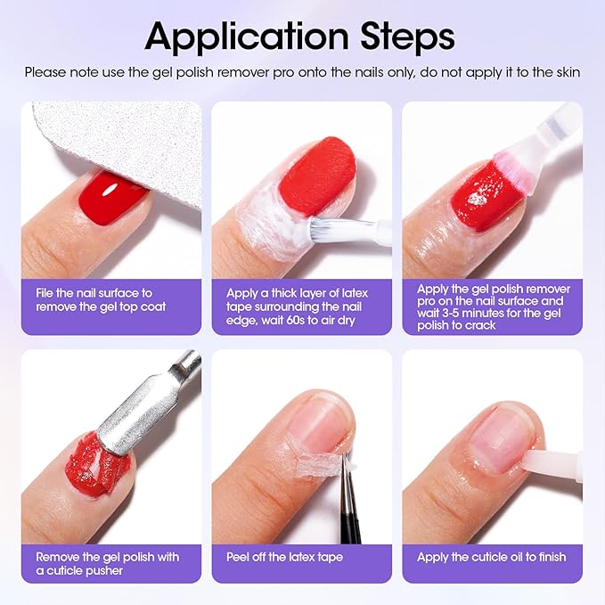 Gellen Gel Nail Polish Remover, Gel Polish Remover for Nails Quickly in 2-5 Minutes, No Soaking Wrapping Needed, Professional Gel Nail Remover Pro, Don't Hurt Nails