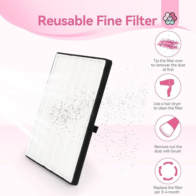 SAVILAND 120W Pink Nail Dust Collector Powerful Nail Vacuum for Acrylic Gel Nails Polishing, Low Noise Salon at Home