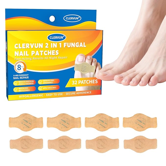 Fungus Nail Patches - 32 Pcs - Toe Nail Fungus Treatment Extra Strength, Fungal Nail Patches for Toenails, 8-Hour Nail Repair for Damaged Nails for Men and Women Overnight Renewal