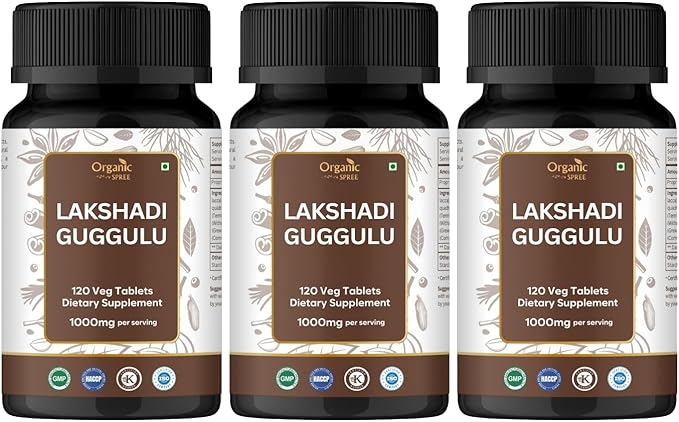 Lakshadi Guggulu 120 Tablets - Bone and Joint Support with hadjod, arjuna and guggulu* - Ayurvedic Formulation - Certified and Vegetarian (3)