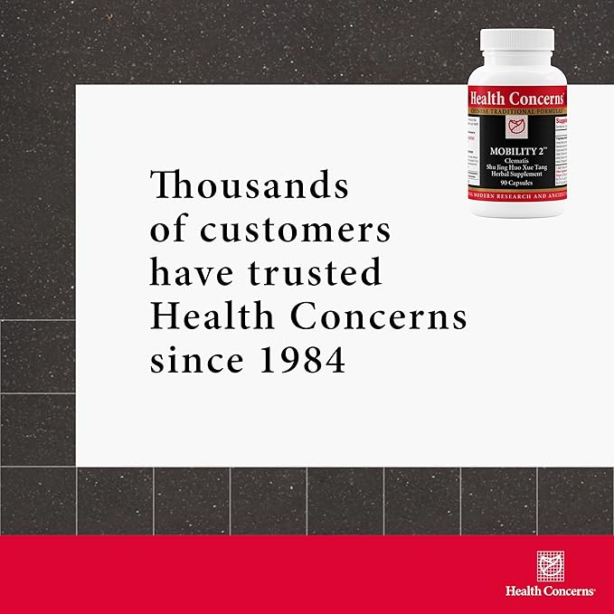 Health Concerns Mobility 2 – Joint Health Support Supplement for Men & Women – Chinese Herbal Circulation Support – Natural Joint & Muscle Aid – Herbal Extracts – 90 Capsules