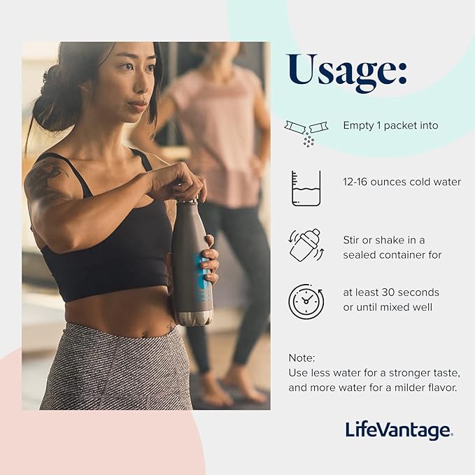 LifeVantage AXIO Regular Energy Drink Powder, Nootropic Supplement, Focus & Mood Support, with L-theanine, Green Tea, B Vitamins, DMAE, Quercetin & Pine Bark, Dragon Fruit, 30 Packets
