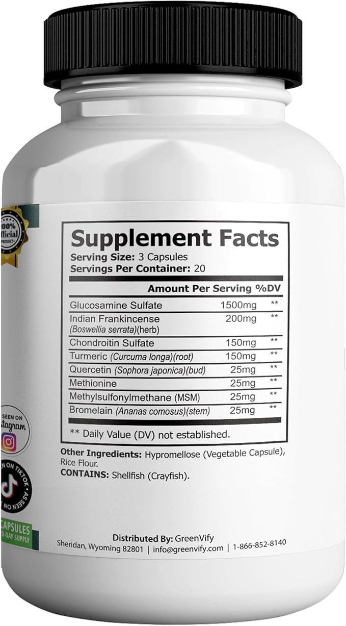 Healthy Flow Joint Support Max, 1500mg Glucosamine, 60 Capsules, Maximum Strength Joint Support Supplement (3)
