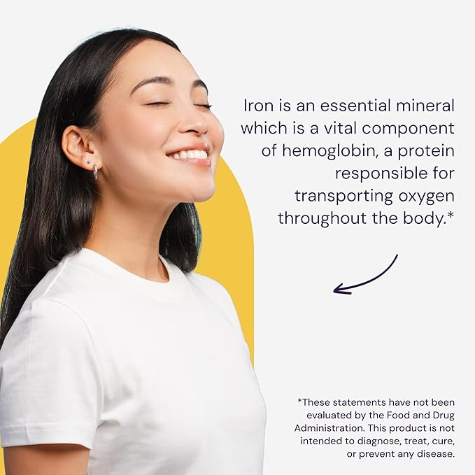 Healthy Origins Iron Ease 45 mg (Featuring Albion Ferrochel, Non-GMO, High Potency, Ferrous Bisglycinate Chelate), 180 Veggie Caps