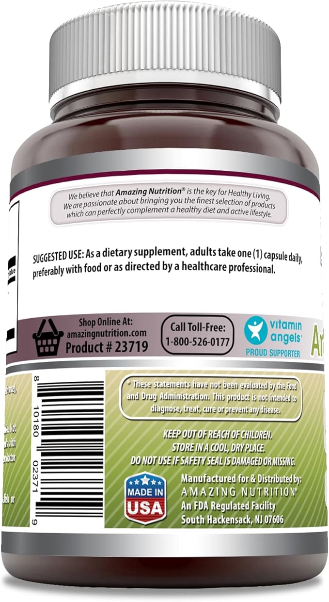 Amazing Formulas Artichoke Extract Supplement | Cynara Scolymus Leaf Capsules| 500 Mg | Capsules | Non-GMO | Gluten Free | Made in USA (1 Pack, 180 Count)