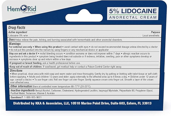 HemRid Complete Hemorrhoid Care System โ Potent 5% Lidocaine Cream for Rapid Topical Comfort, Max Ultra Capsules for Ongoing Vascular Health and Circulatory Support