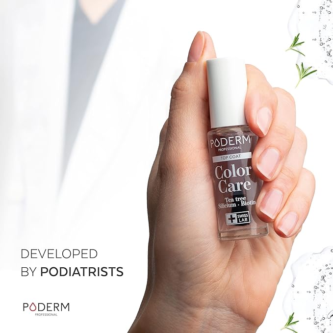 PODERM - Nail Polish β Enriched with Tea Tree β Improves nail appearance β Ingredients Natural/Vegan - foot/hand - Swiss Made (Top Coat)
