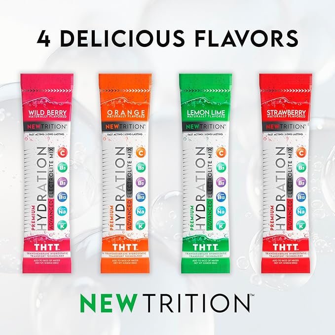 Hydration Powder, Electrolyte Powder Packets, Naturally Flavored Hydrating Packets for Water, Fast Acting Hydrate Electrolytes with Vitamins C & D