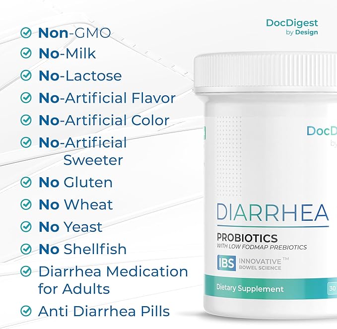 IBS Anti Diarrhea Probiotic for Diarrhea Relief and IBS-D - Clinically Studied Antidiarrheal Pills for Long-Term Comfort - Diarrhea Medication for Adults - Specialized IBS Supplement and Medicine