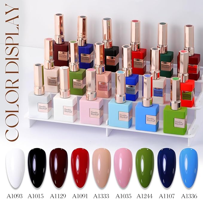 Double Rhythm 15ML Gel Polish Pure Sheer Same Color Same Bottle Soak Off Gel Polish Art Manicure Salon DIY at Home for Women (Gray White-A1476)